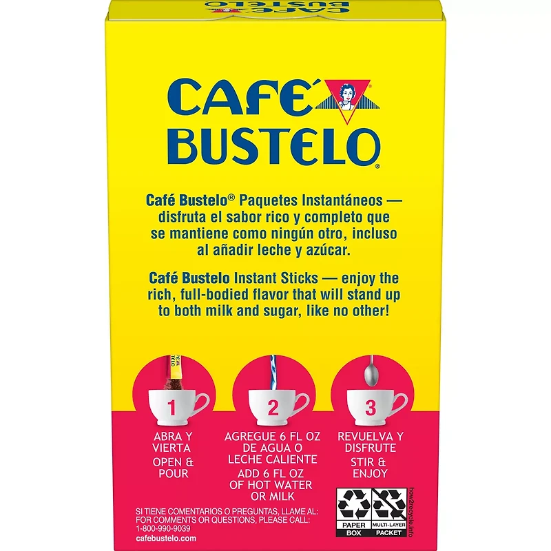 Café Bustelo Instant Coffee Single Serve Packets, 6 Count
