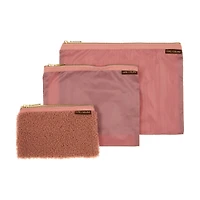 Luxe Willow Sherpa Pouch Set, 3 Piece