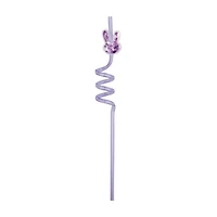Plastic Spiral Straws with Glitter Bunny, 4 ct