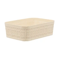 Clean Mama 5-Piece Wheat Straw Storage Basket Set, 7.38 in