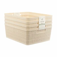 Clean Mama 4-piece Wheat Straw Storage Basket Set, 13.58 in