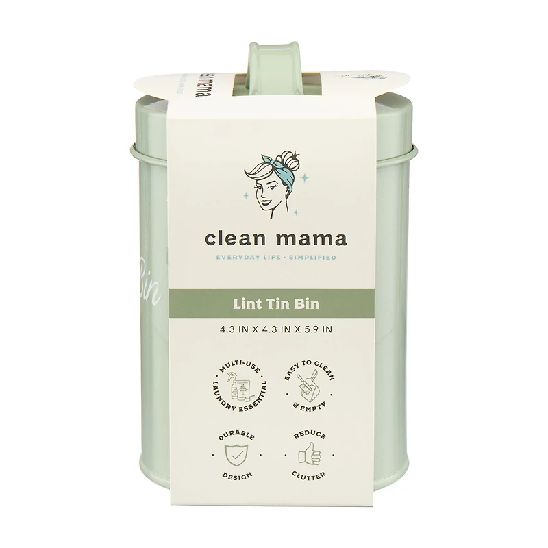 Clean Mama Sage Green Tin Lint Bin