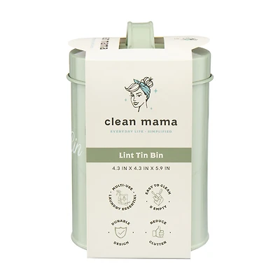 Clean Mama Sage Green Tin Lint Bin