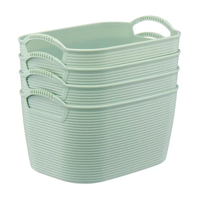 Storage Baskets, Small, Green, 4 pk