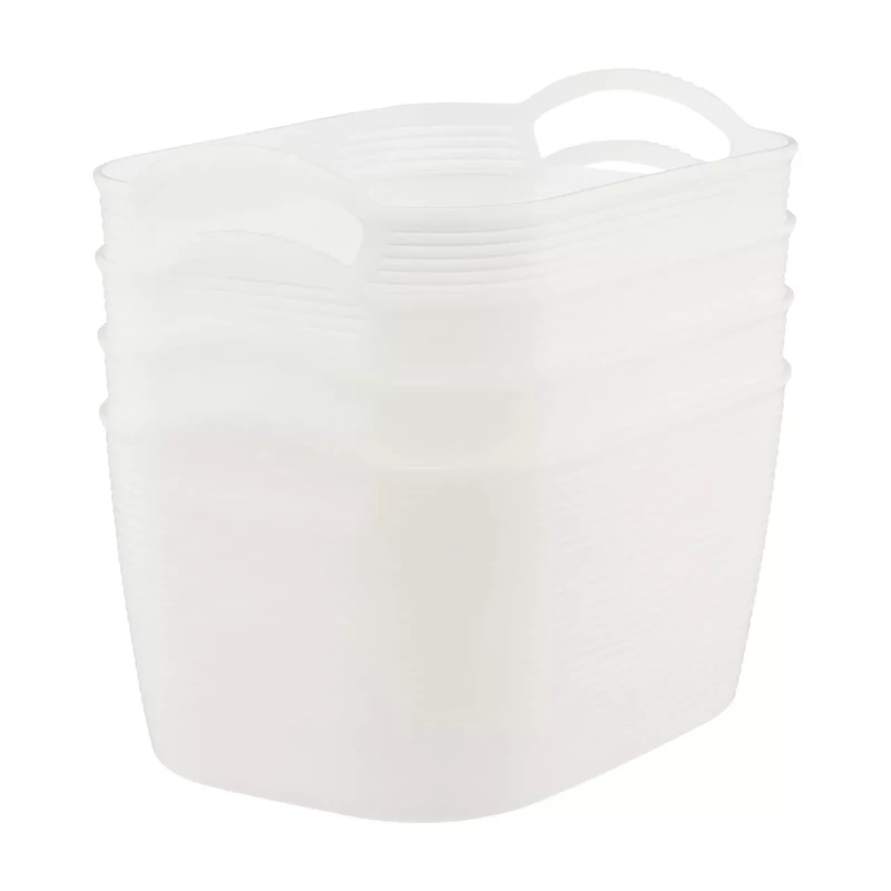 Storage Baskets, Small, White, 4 pk