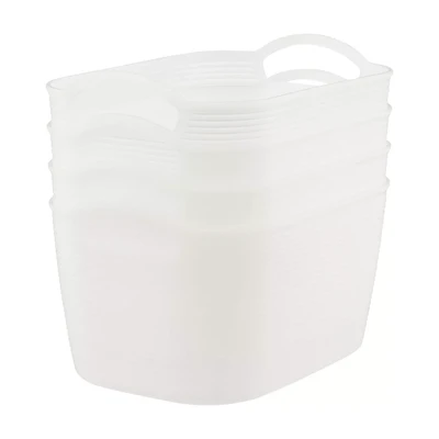 Storage Baskets, Small, White, 4 pk