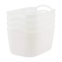 Storage Baskets, Small, White, 4 pk