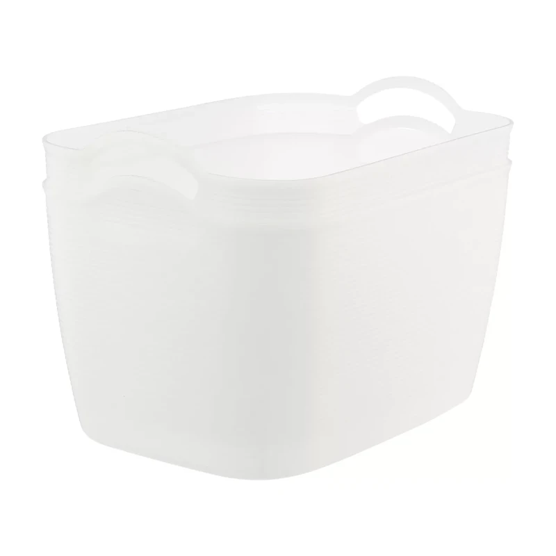 Storage Baskets, Large, White, 2 pk