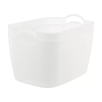 Storage Baskets, Large, White, 2 pk