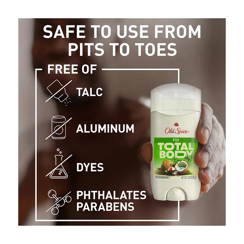 Old Spice Aluminum Free Total Body Deodorant, Fiji Scent, 3 oz