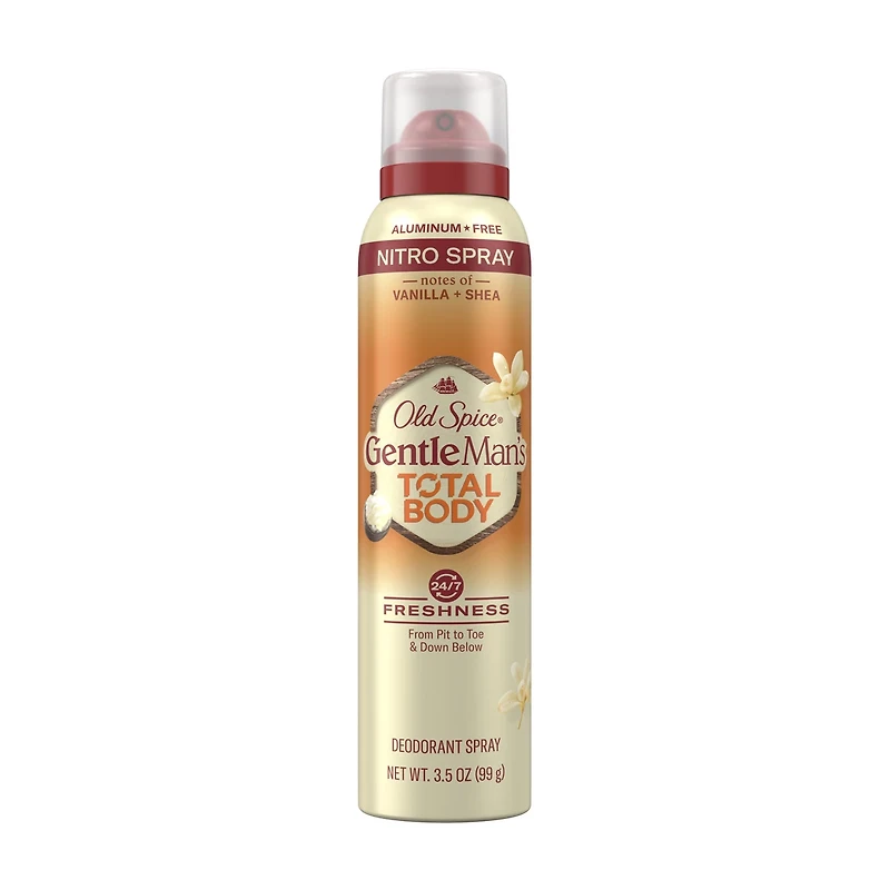 Old Spice Aluminum Free Total Body Deodorant Spray, Vanilla + Shea, 3.5 oz