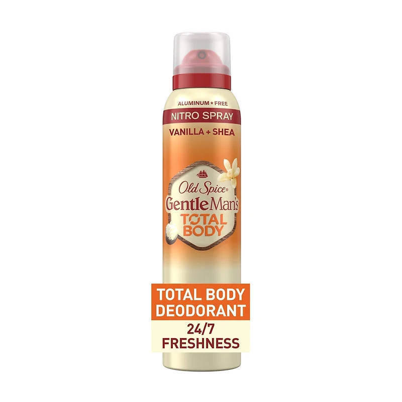 Old Spice Aluminum Free Total Body Deodorant Spray, Vanilla + Shea, 3.5 oz