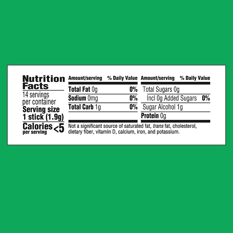 Trident Sugar Free Chewing Gum Sticks  Spearmint 14 Piece Single Pack