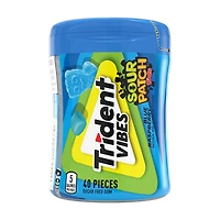 Trident Vibes Sour Patch Kids Blue Raspberry Gum, 40 ct