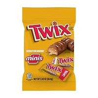 Twix Minis Caramel Chocolate Cookie Candy Bars, 2.43 oz