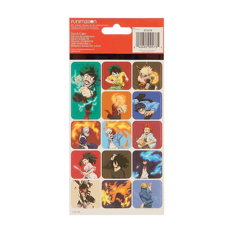 My Hero Academia Sticker Sheet, 4 pk