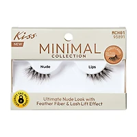 Kiss Minimal Collection Natural Style Half Lash, Nude Lips
