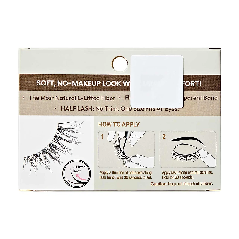 Kiss Minimal Collection Natural Style Half Lash, Nude Lips
