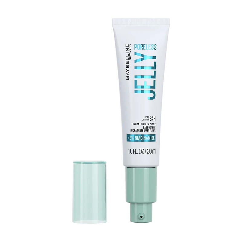 Maybelline New York Poreless Jelly Hydrating Blur Primer with 2% Niacinamide, 1.0 fl oz