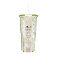 Medici Reef Glass Tumbler with Straw, 22 oz, Assorted