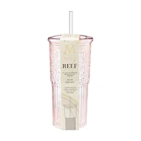 Medici Reef Glass Tumbler with Straw, 22 oz, Assorted