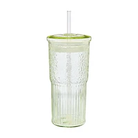 Medici Reef Glass Tumbler with Straw, 22 oz, Assorted