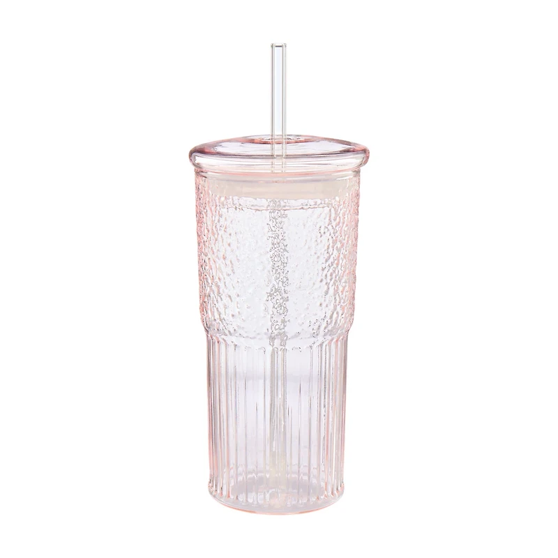 Medici Reef Glass Tumbler with Straw, 22 oz, Assorted