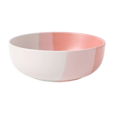 Round Pink And White Cereal Bowl, 6 in