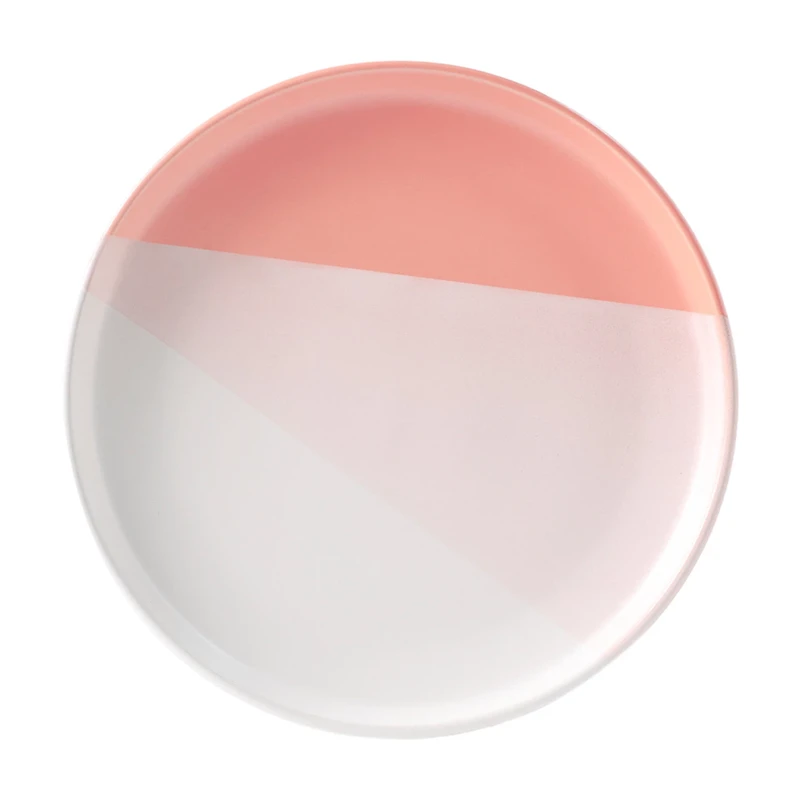 Round Pink And White Side Plate, 7.9 in