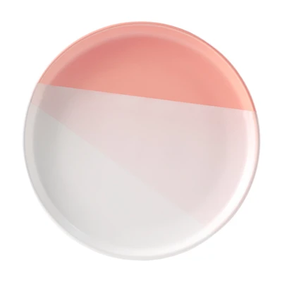 Round Pink And White Side Plate, 7.9 in