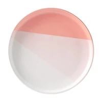 Round Pink And White Side Plate, 7.9 in
