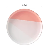 Round Pink And White Side Plate, 7.9 in