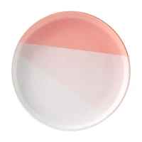 Round Dinner Plate, Pink And White, 10.5 in