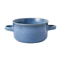 Soup Mug With Handle, White And Blue