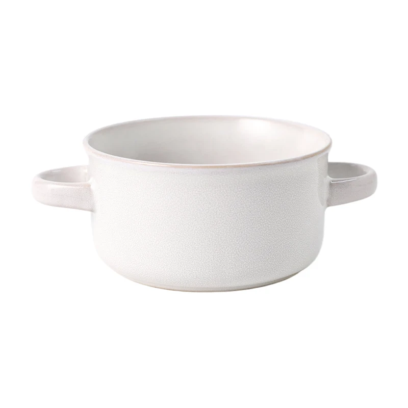 Soup Mug With Handle, White And Blue