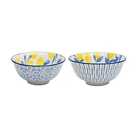 Lemon Pattern Bowls, 6 in, Assorted