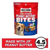 Milk-Bone Soft & Chewy Peanut Buttery Bites Soft Dog Treats, 4.5 oz