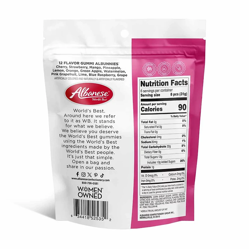 Albanese 12 Flavor Gummi Albunnies, 7oz