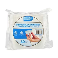Essential Goodies Clear Plastic Disposable Condiment Containers with Lids, 2 oz,