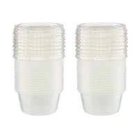 Essential Goodies Clear Plastic Disposable Condiment Containers with Lids, 2 oz,