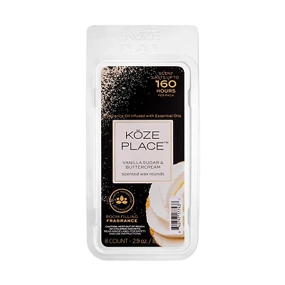 Koze Place Vanilla Sugar & Buttercream Scented Wax Rounds, 8 ct
