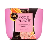 Koze Place Pink Pineapple & Mango Scented Candle, 8 oz