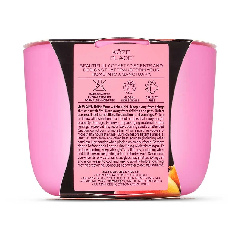 Koze Place Pink Pineapple & Mango Scented Candle, 8 oz