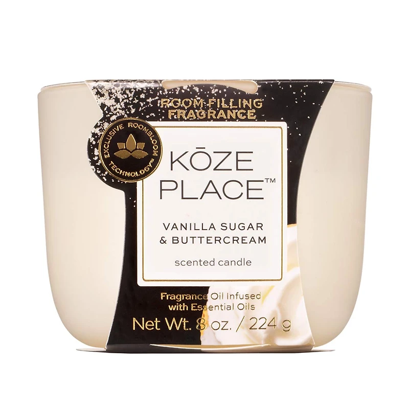 Koze Place Vanilla Sugar & Buttercream Scented Candle, 8 oz