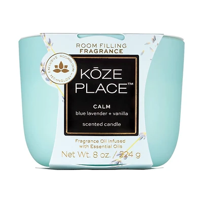 Koze Place Calm Blue Lavender & Vanilla Scented Candle, 8 oz