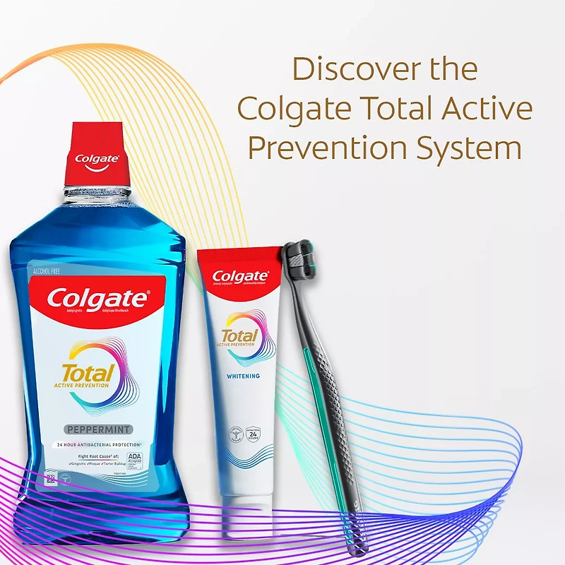 Colgate Total Active Prevention Soft Whitening Toothbrush, Black, 1 Pack
