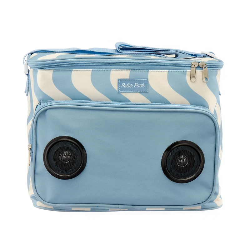 Polar Pack 24-Can Insulated Cooler Bag with Bluetooth Speaker, 2 Assorted Summer Prints