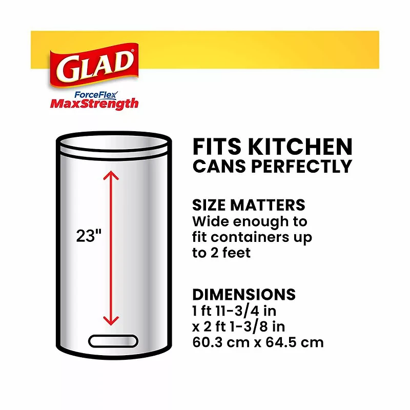 Glad ForceFlex MaxStrength Scented Tall Kitchen Trash Bags, 13 Gallon, 20 Bags