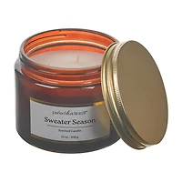 Perfect Harvest Amber Glass Jar Candle, Sweater Season Scent, 13 oz