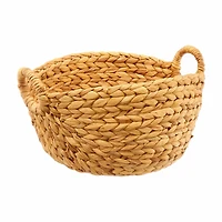 Round Water Hyacinth Braided Basket, Natural, Large
